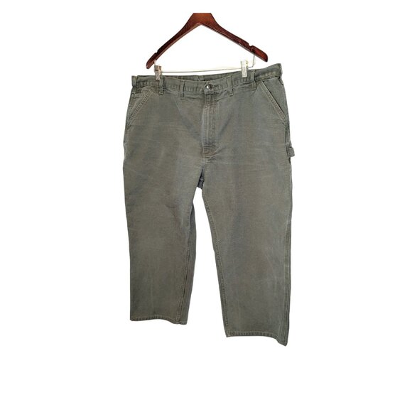 Carhartt Mens 44x30 Carpenter Pants Green B11 MOS Utility Work Dungaree Y2k - Picture 3 of 7